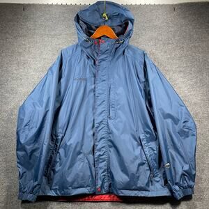 Columbia Omni-Tech Rain Jacket Men's XL Red/Blue Mesh Lined Packable Outdoors